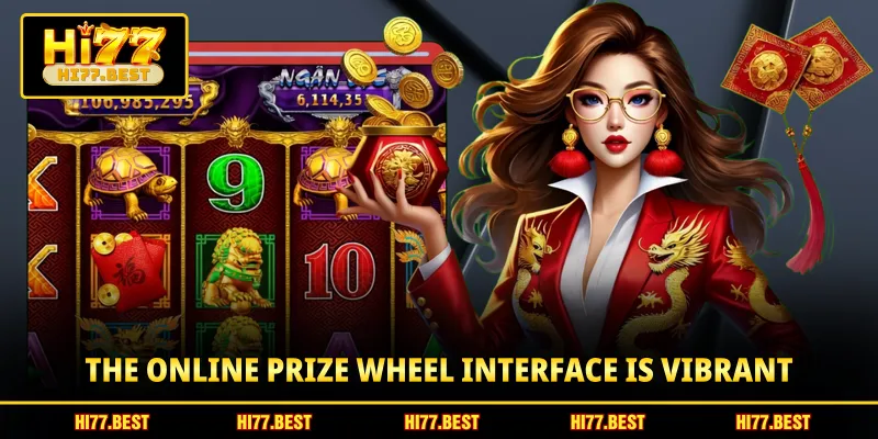 The online prize wheel interface is vibrant 